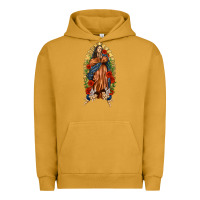 Pigment Peanut Butter Lady of Guadalupe with Roses Urban Hoodie - texasbilliewilder