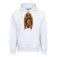 White Lady of Guadalupe with Roses Urban Hoodie - texasbilliewilder