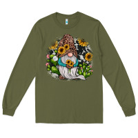 Army Green gnomes sunflower cactus Long Sleeve Tee - JahusDesignShop