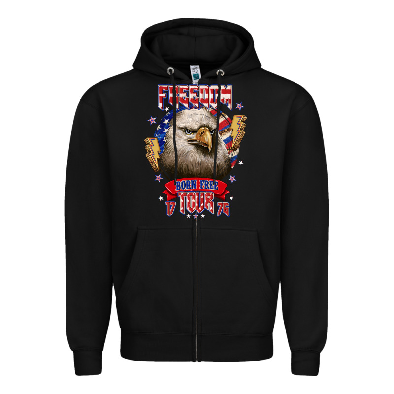 Freedom Born Free Tour 1776 Zipper Hoodie by NancyCooperArtShop | Teevron