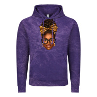 Cloud Purple afro woman messy bun Vintage Hoodie - texasbilliewilder