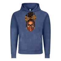 Vintage Denim afro woman messy bun Vintage Hoodie - texasbilliewilder