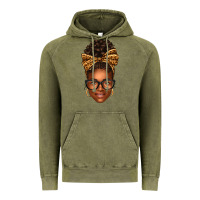Vintage Olive afro woman messy bun Vintage Hoodie - texasbilliewilder