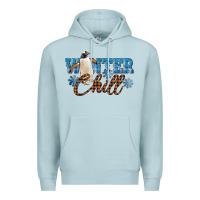 Blue Mist Winter Chill Penguin Premium Hoodie - LillyAllenDesigns
