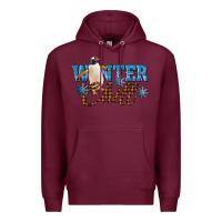 Burgundy Winter Chill Penguin Premium Hoodie - LillyAllenDesigns