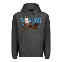 Charcoal Heather Winter Chill Penguin Premium Hoodie - LillyAllenDesigns