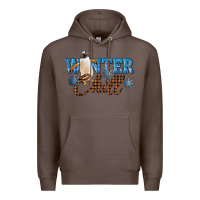 Coffee Winter Chill Penguin Premium Hoodie - LillyAllenDesigns