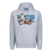 Heather Grey Winter Chill Penguin Premium Hoodie - LillyAllenDesigns