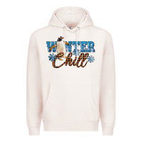 Pale Pink Winter Chill Penguin Premium Hoodie - LillyAllenDesigns