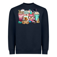 Navy small business coffee cups Heavyweight Sweatshirt - Zillion Design Studio