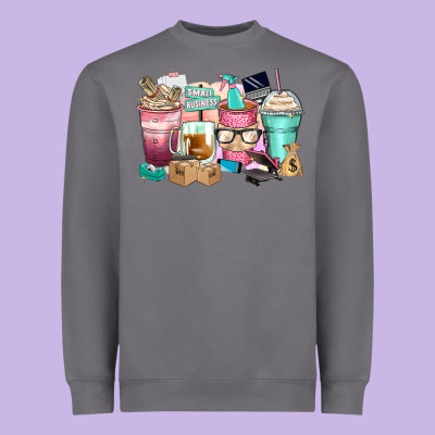 Small Business Coffee Cups Heavyweight Sweatshirt Designed By Zillion Design Studio