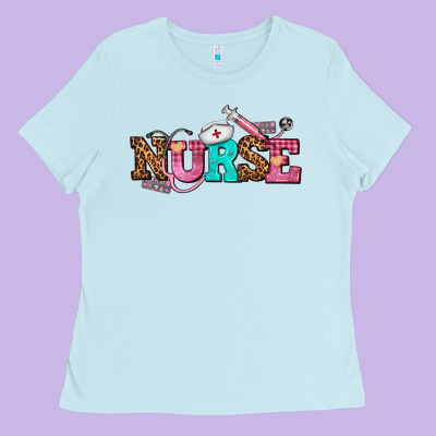 Nurse With Nurse Element Ladies Tee Designed By Adodesignshop