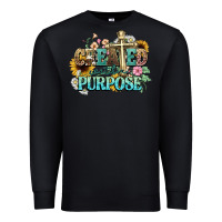 Black created with a purpose Premium Sweatshirt - NancyCooperArtShop