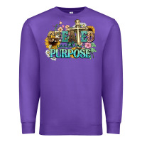 Purple created with a purpose Premium Sweatshirt - NancyCooperArtShop