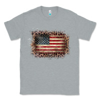 Heather Grey Old Leopard American Flag Frame Classic Tee - Bettercallsaul
