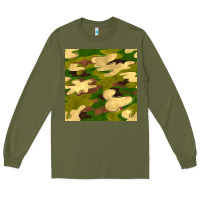 Army Green camouflage seamless pattern Long Sleeve Tee - BundleAndBundleShop