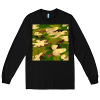 Black camouflage seamless pattern Long Sleeve Tee - BundleAndBundleShop