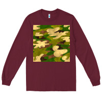 Burgundy camouflage seamless pattern Long Sleeve Tee - BundleAndBundleShop