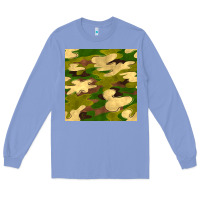 Colony Blue camouflage seamless pattern Long Sleeve Tee - BundleAndBundleShop