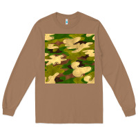 Toasted Coconut camouflage seamless pattern Long Sleeve Tee - BundleAndBundleShop