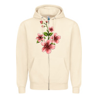 Sandshell pink flowers hibiscus Zipper Hoodie - Jasminsmagicworld