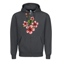 Smoke pink flowers hibiscus Zipper Hoodie - Jasminsmagicworld