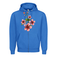 True Royal pink flowers hibiscus Zipper Hoodie - Jasminsmagicworld