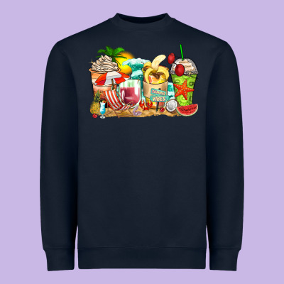 Summer Vibes Coffee Cups Heavyweight Sweatshirt Designed By Zillion Design Studio
