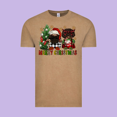 Merry Christmas Buffalo Afro Gnomies Vintage Tee Designed By Fadigitalartstudio