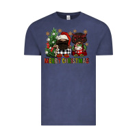 Vintage Denim merry christmas buffalo afro gnomies Vintage Tee - FaDigitalArtStudio