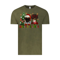 Vintage Olive merry christmas buffalo afro gnomies Vintage Tee - FaDigitalArtStudio