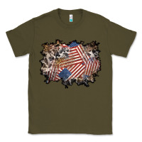 Army Green 4th of july background Classic Tee - BundleAndBundleShop