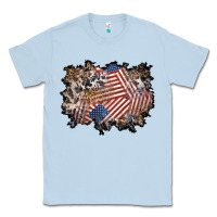 Dusty Blue 4th of july background Classic Tee - BundleAndBundleShop