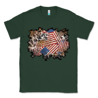Sports Green 4th of july background Classic Tee - BundleAndBundleShop
