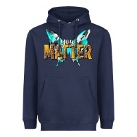 Navy you matter Heavyweight Hoodie - NancyCooperArtShop
