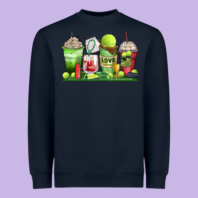 Tennis Coffee Cups Heavyweight Sweatshirt Designed By Zillion Design Studio