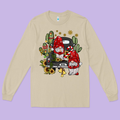 Farm Truck,noel Gnome Long Sleeve Tee Designed By Jahusdesignshop