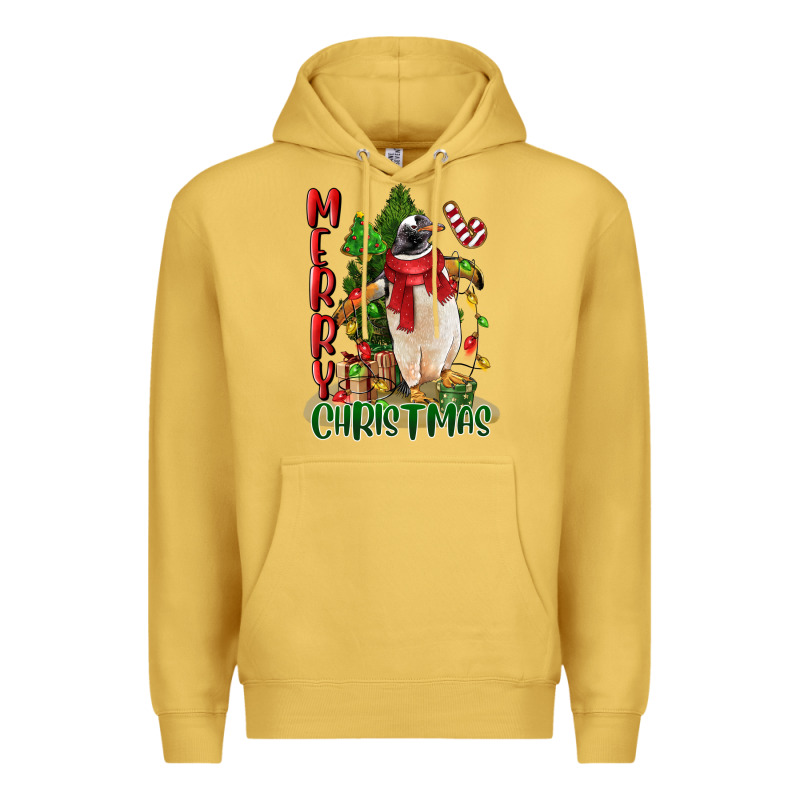Merry Christmas Penguin Premium Hoodie by LillyAllenDesigns | Teevron