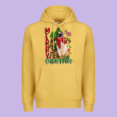 Merry Christmas Penguin Premium Hoodie Designed By Lillyallendesigns