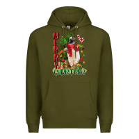Army Green merry christmas penguin Premium Hoodie - LillyAllenDesigns