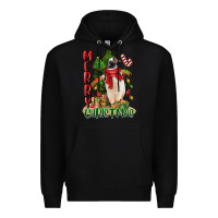 Black merry christmas penguin Premium Hoodie - LillyAllenDesigns