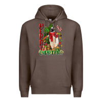 Coffee merry christmas penguin Premium Hoodie - LillyAllenDesigns
