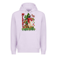 Lilac merry christmas penguin Premium Hoodie - LillyAllenDesigns