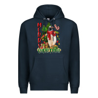 Navy merry christmas penguin Premium Hoodie - LillyAllenDesigns
