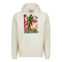 Oatmeal Heather merry christmas penguin Premium Hoodie - LillyAllenDesigns