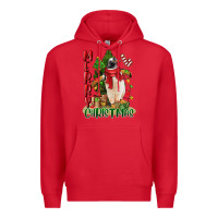 Red merry christmas penguin Premium Hoodie - LillyAllenDesigns