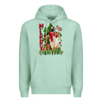 Seafoam merry christmas penguin Premium Hoodie - LillyAllenDesigns