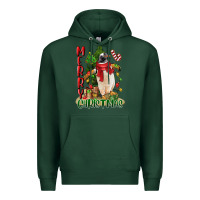 Sports Green merry christmas penguin Premium Hoodie - LillyAllenDesigns