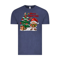 Vintage Denim merry christmas gnomes Vintage Tee - FaDigitalArtStudio