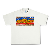 Usa Flag Sunflowers License Plate Urban Heavy Tee | Teevron